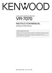 Kenwood VR-7070 Receiver Owners Instruction Manual. Fixed Price $22.24.